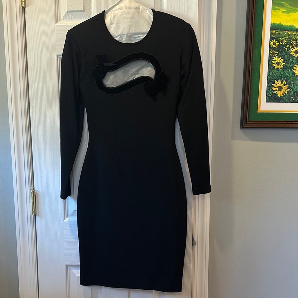 Elegant Black Dress with Unique Cutout Design